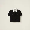 Black Single-breasted Bouclé Jacket | Miu Miu