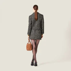 Black Single-breasted Chevron Jacket | Miu Miu
