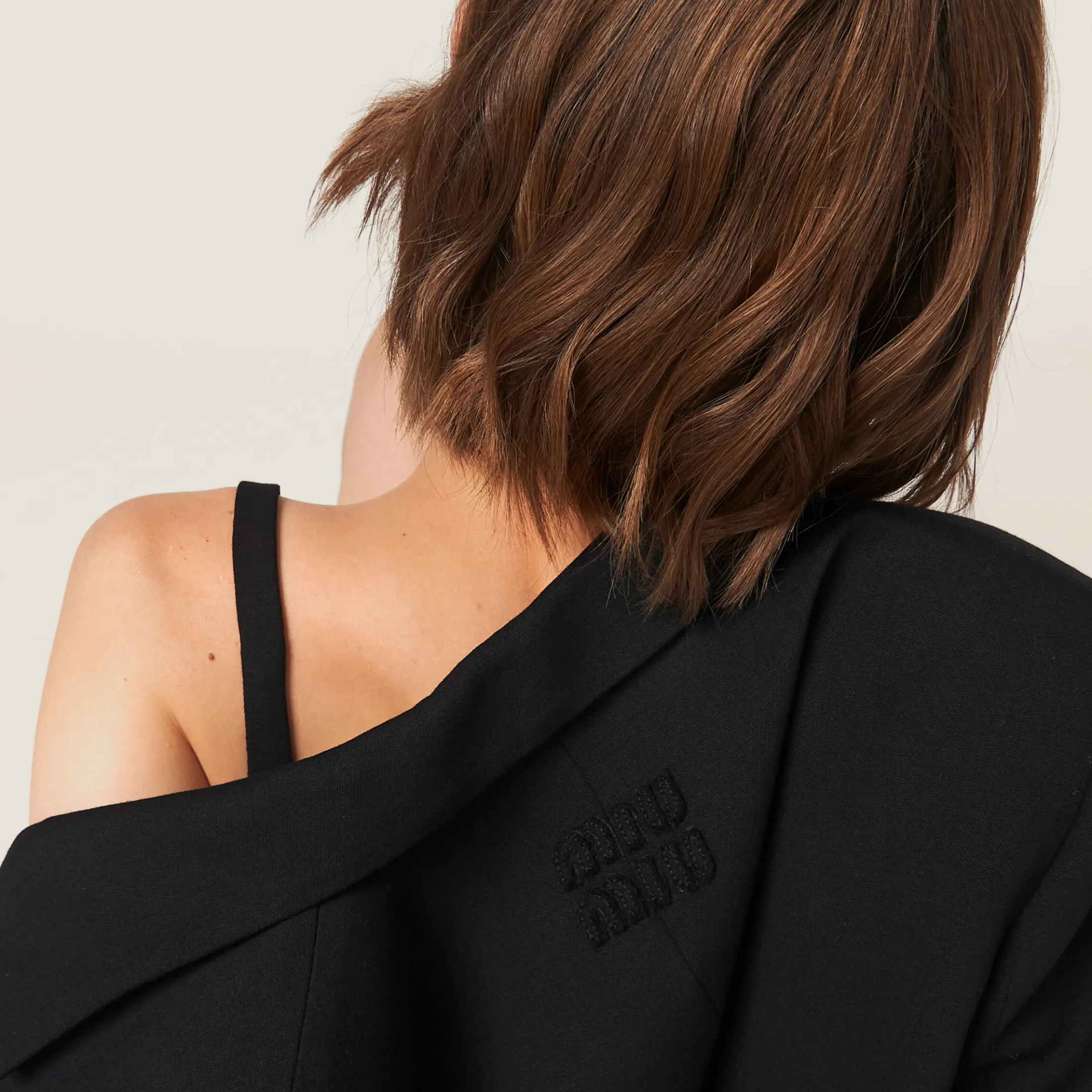 Black Single-breasted Grain De Poudre Jacket | Miu Miu
