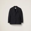 Black Single-breasted Pinstripe Jacket | Miu Miu
