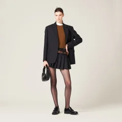 Black Single-breasted Pinstripe Jacket | Miu Miu