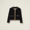 Black Single-breasted Tweed Jacket | Miu Miu