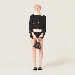 Black Single-breasted Tweed Jacket | Miu Miu