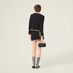 Black Single-breasted Tweed Jacket | Miu Miu