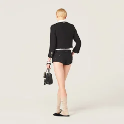 Black Single-breasted Tweed Jacket | Miu Miu