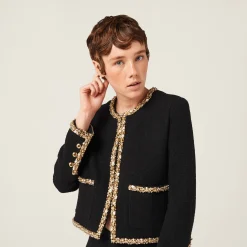 Black Single-breasted Tweed Jacket | Miu Miu