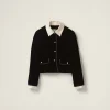 Black Single-breasted Velvet Jacket | Miu Miu