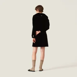 Black Single-breasted Velvet Jacket | Miu Miu