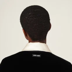 Black Single-breasted Velvet Jacket | Miu Miu