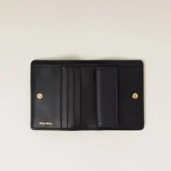 Black Small Leather Wallet | Miu Miu