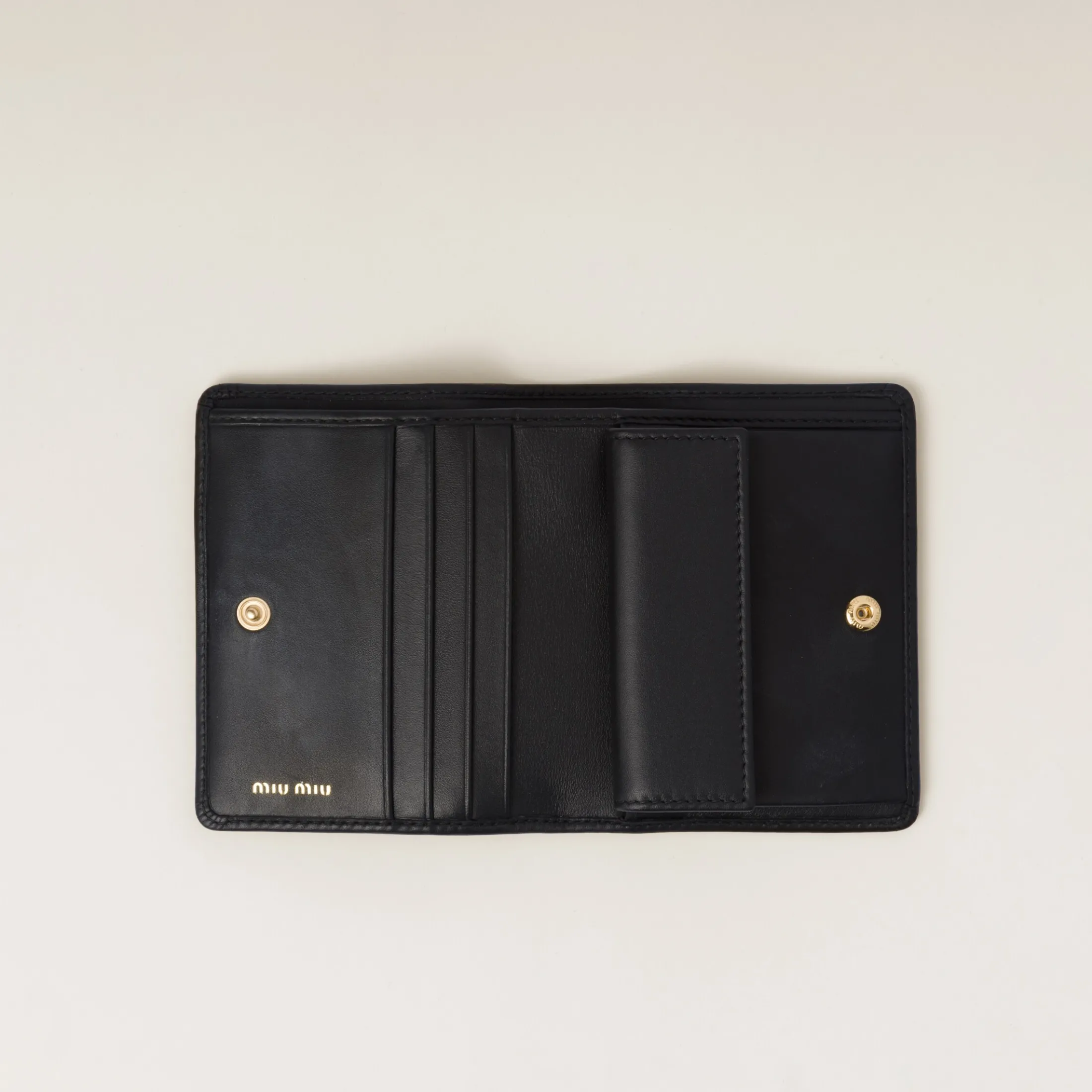 Black Small Leather Wallet | Miu Miu
