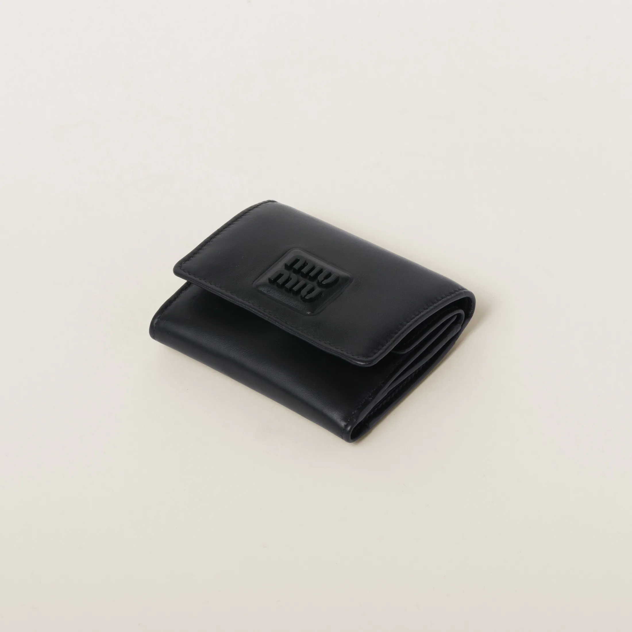 Black Small Leather Wallet | Miu Miu