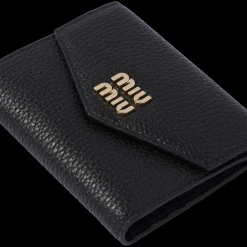 Black Small Leather Wallet | Miu Miu