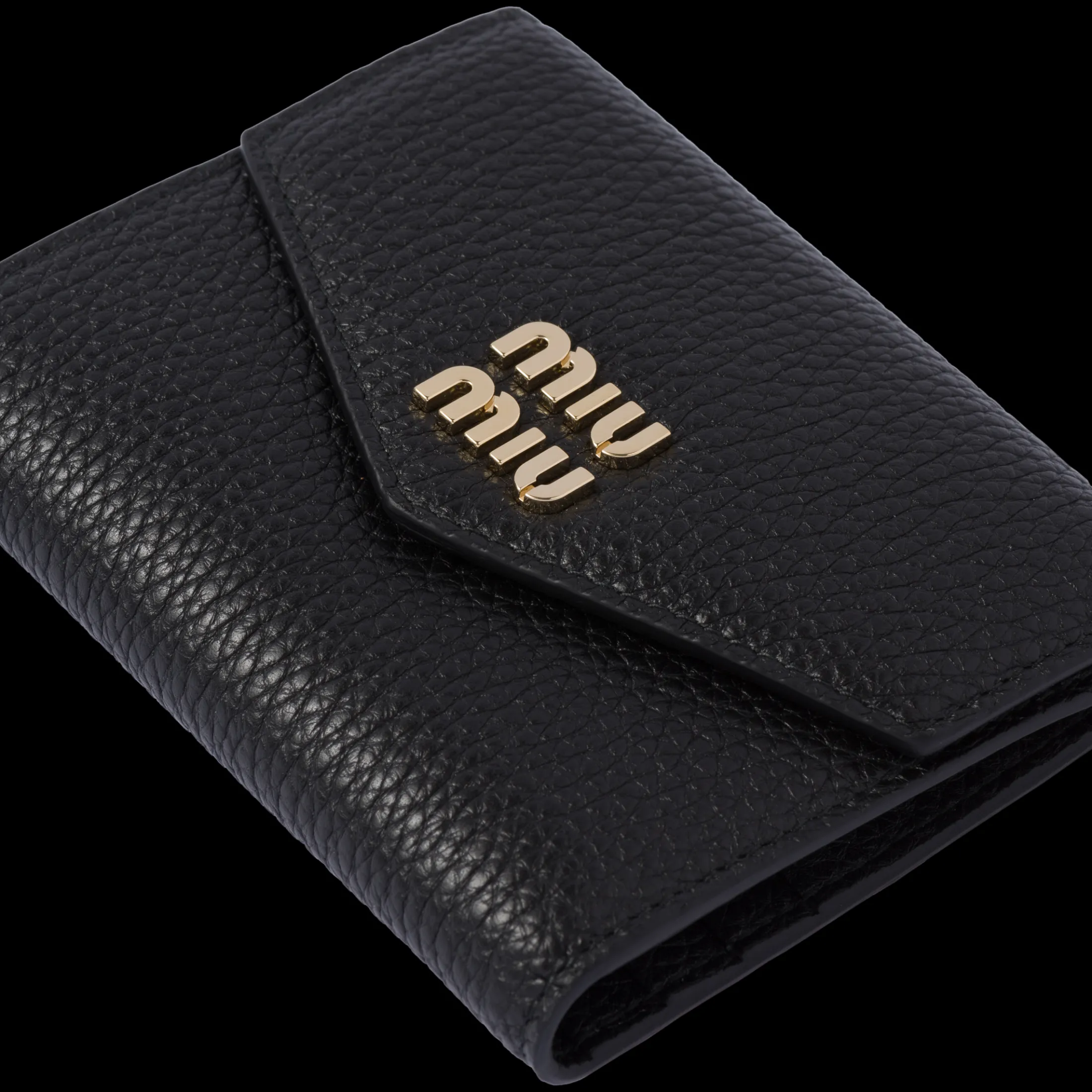 Black Small Leather Wallet | Miu Miu