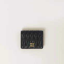 Black Small Matelassé Nappa Leather Wallet | Miu Miu