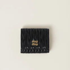 Black Small Matelassé Nappa Leather Wallet | Miu Miu