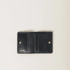 Black Small Matelassé Nappa Leather Wallet | Miu Miu