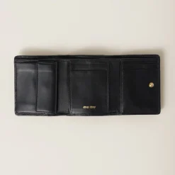 Black Small Matelassé Nappa Leather Wallet | Miu Miu
