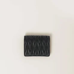 Black Small Matelassé Nappa Leather Wallet | Miu Miu
