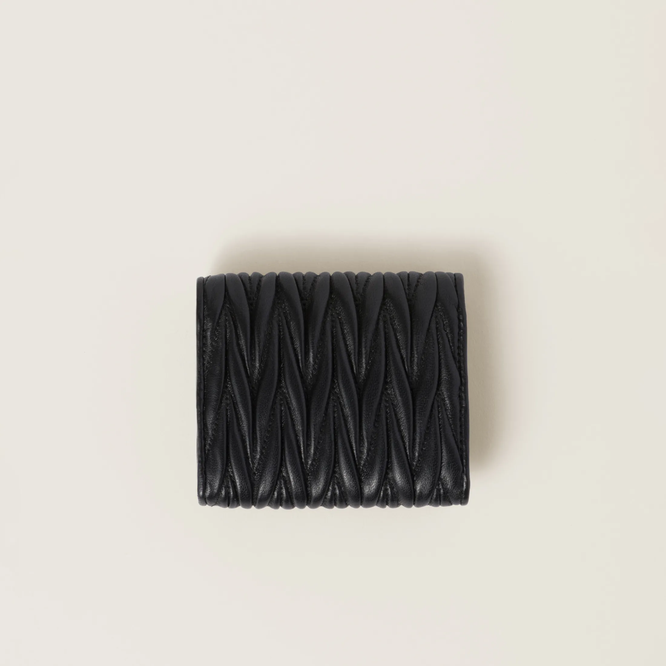 Black Small Matelassé Nappa Leather Wallet | Miu Miu