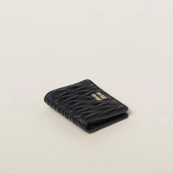 Black Small Matelassé Nappa Leather Wallet | Miu Miu