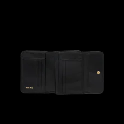 Black Small Matelassé Nappa Leather Wallet | Miu Miu