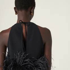 Black Stretch Cady Halter Top | Miu Miu