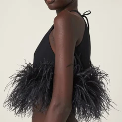 Black Stretch Cady Halter Top | Miu Miu