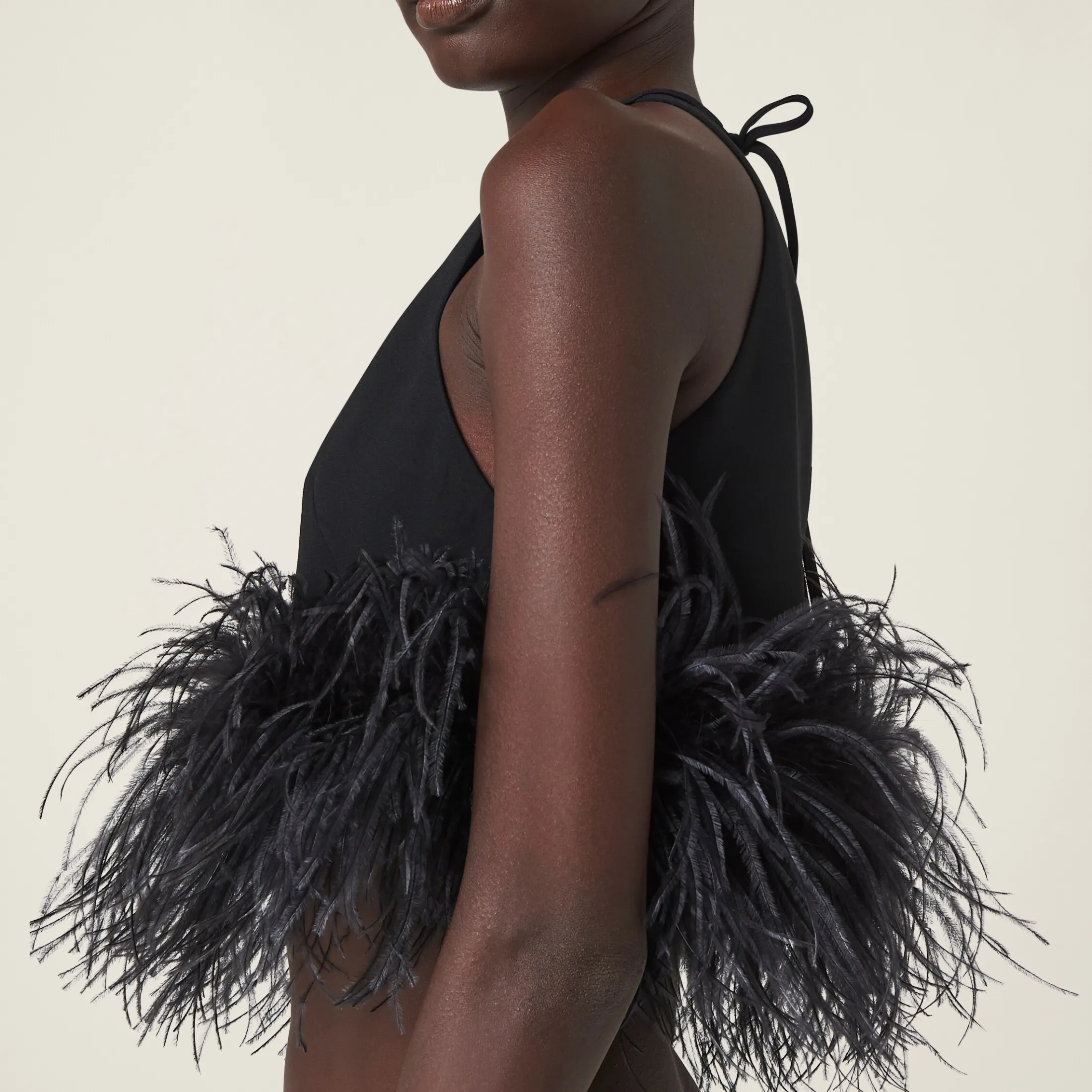 Black Stretch Cady Halter Top | Miu Miu