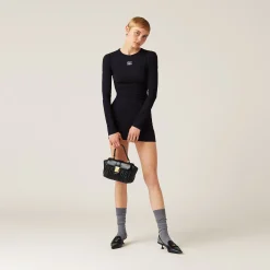 Black Stretch Jersey Mini-dress | Miu Miu
