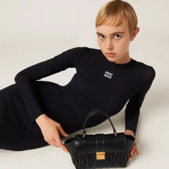 Black Stretch Jersey Mini-dress | Miu Miu