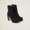 Black Suede Booties | Miu Miu