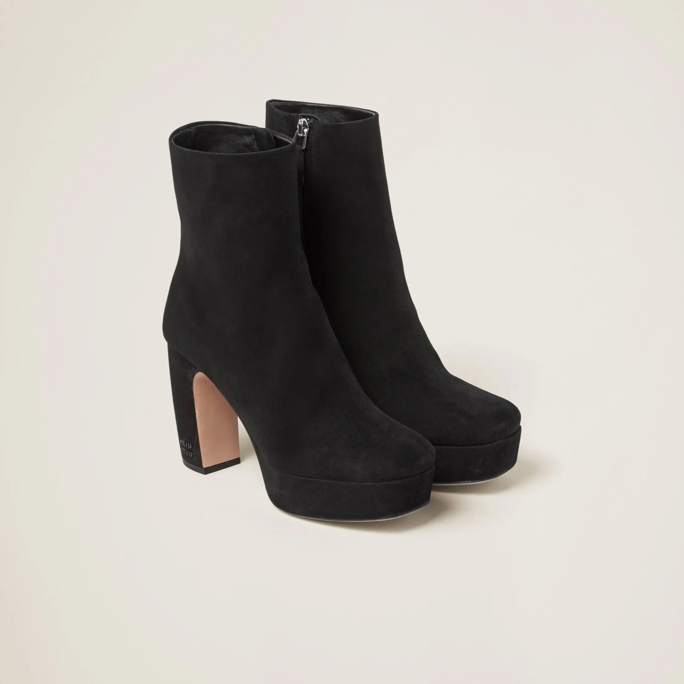 Black Suede Booties | Miu Miu
