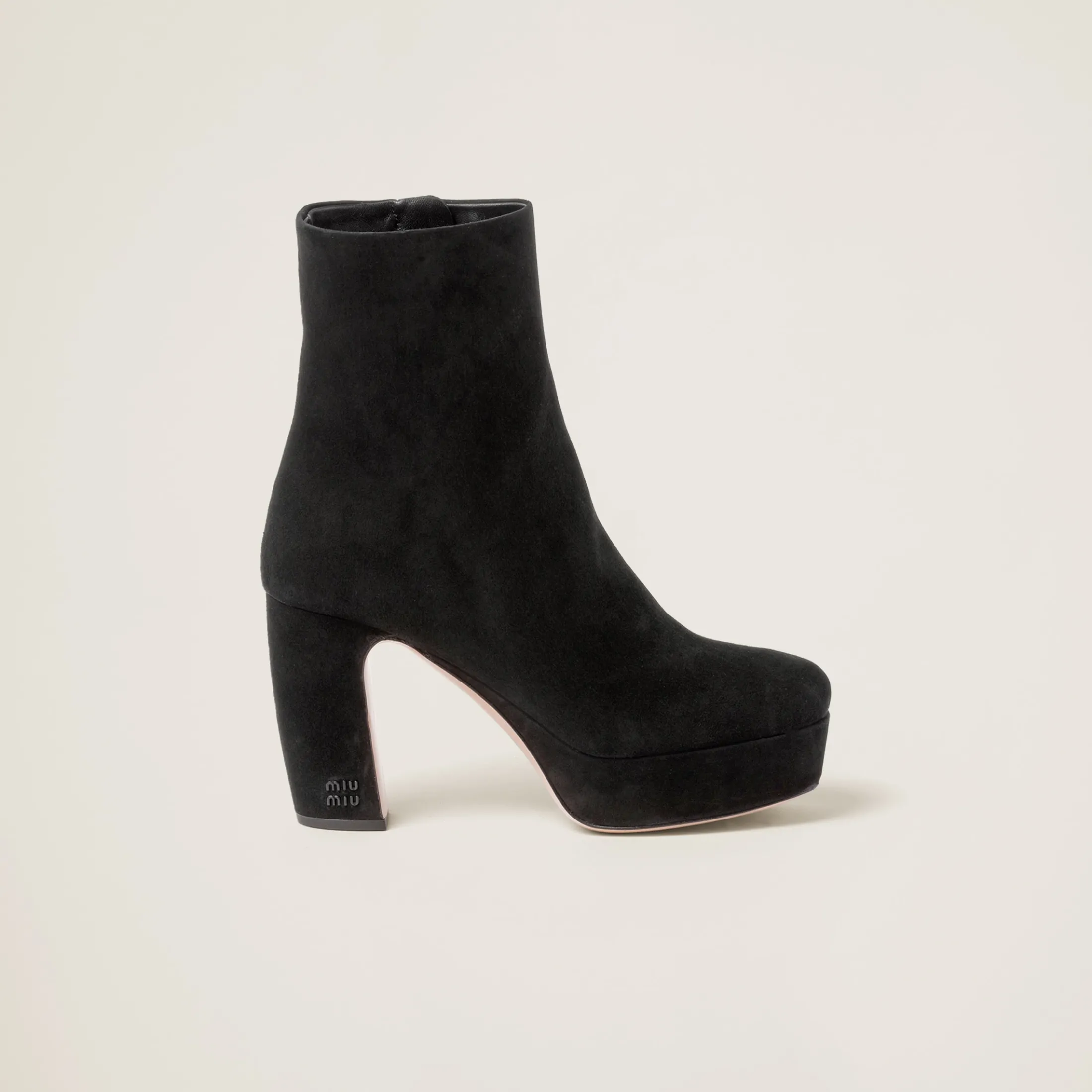 Black Suede Booties | Miu Miu