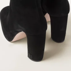 Black Suede Booties | Miu Miu