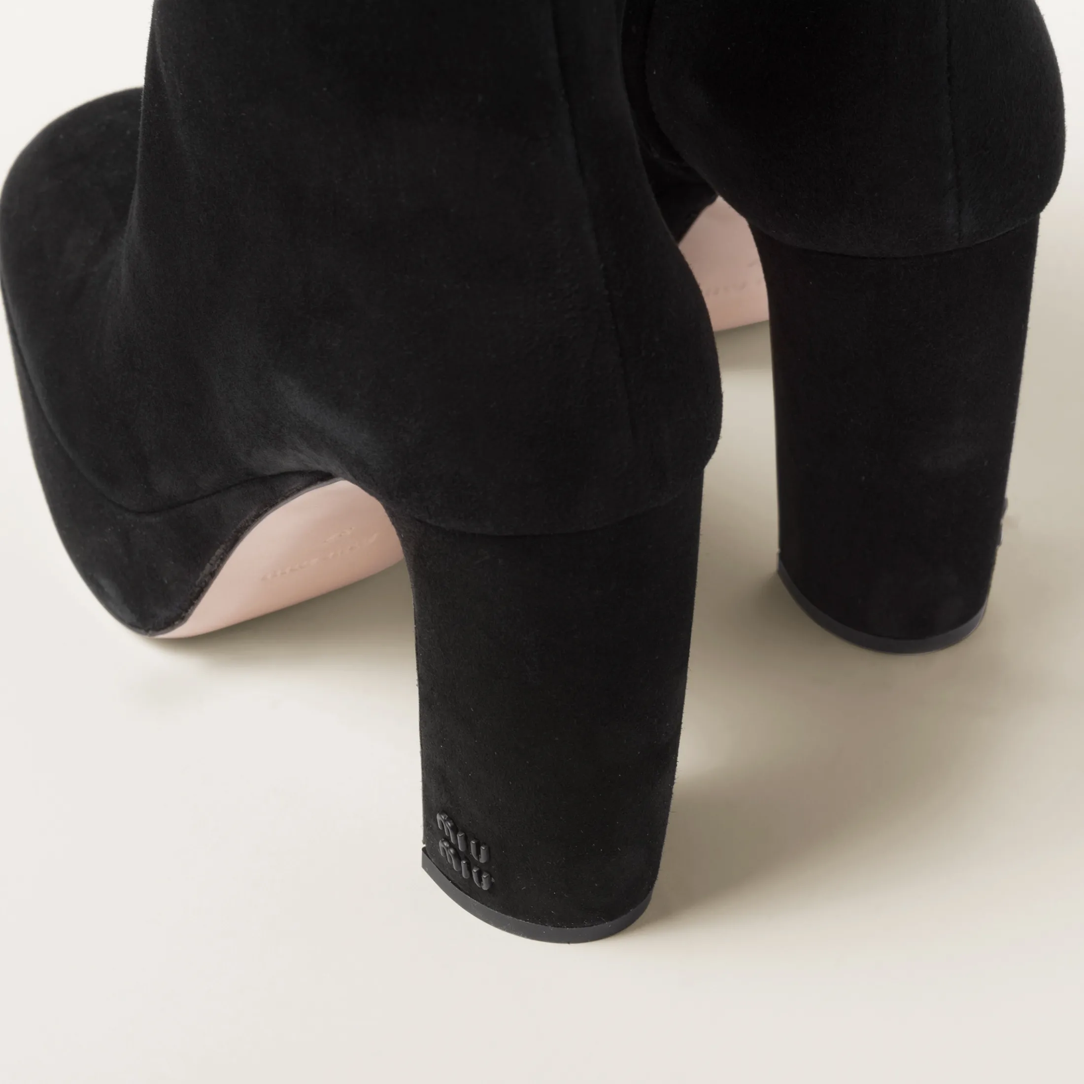 Black Suede Booties | Miu Miu