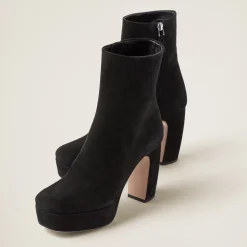 Black Suede Booties | Miu Miu