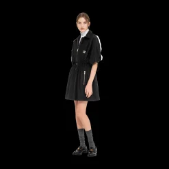 Black Technical Silk Mini-dress | Miu Miu