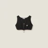 Black Technical Silk Top | Miu Miu