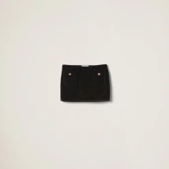 Black Tweed Miniskirt | Miu Miu