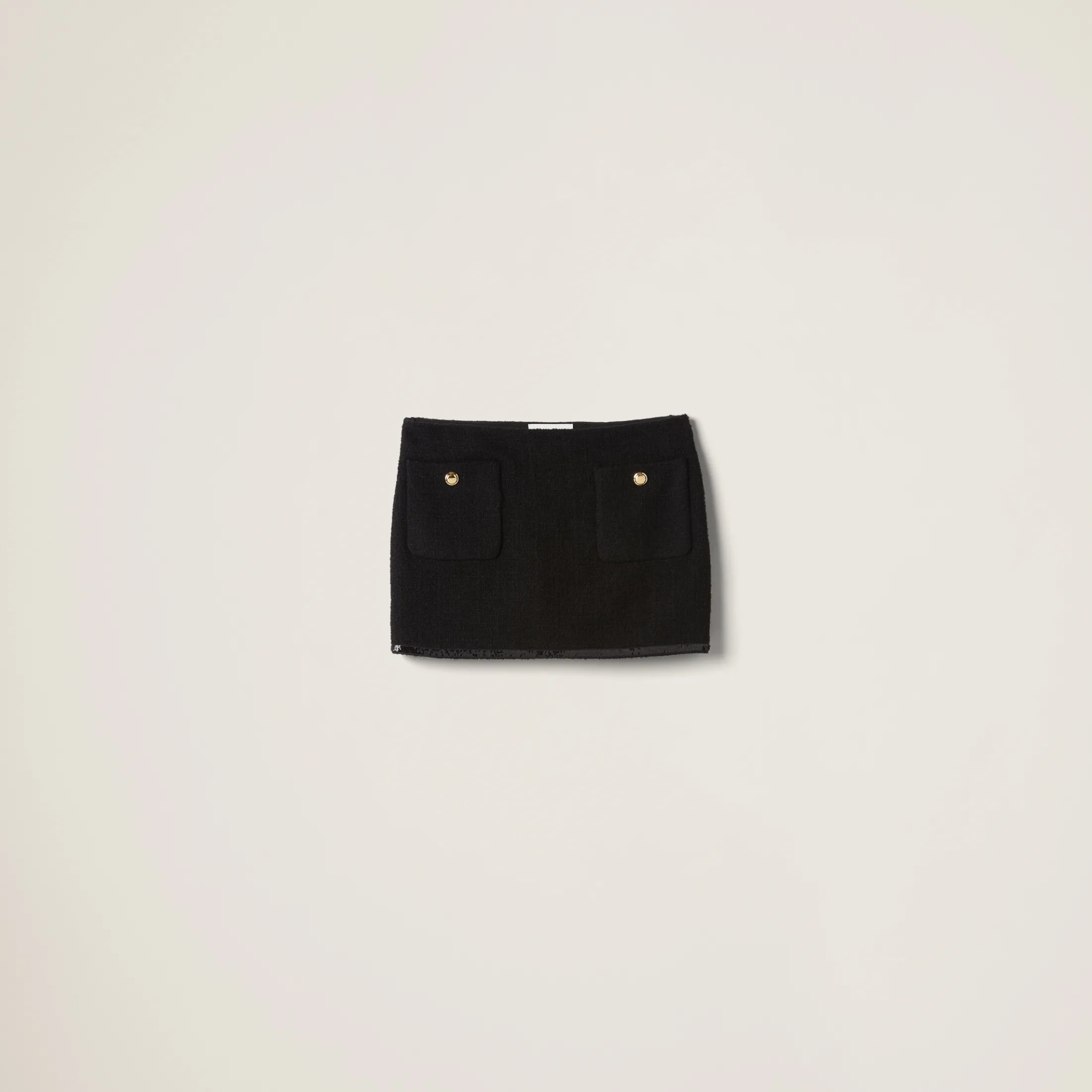 Black Tweed Miniskirt | Miu Miu