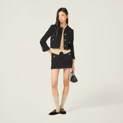 Black Tweed Miniskirt | Miu Miu