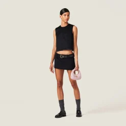 Black Velour Miniskirt | Miu Miu