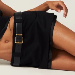 Black Velour Miniskirt | Miu Miu