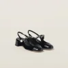 Black Velvet And Patent Leather Slingback Pumps | Miu Miu