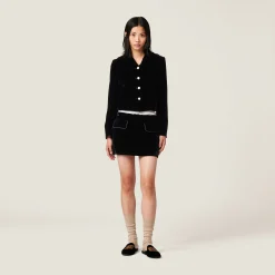 Black Velvet Miniskirt | Miu Miu