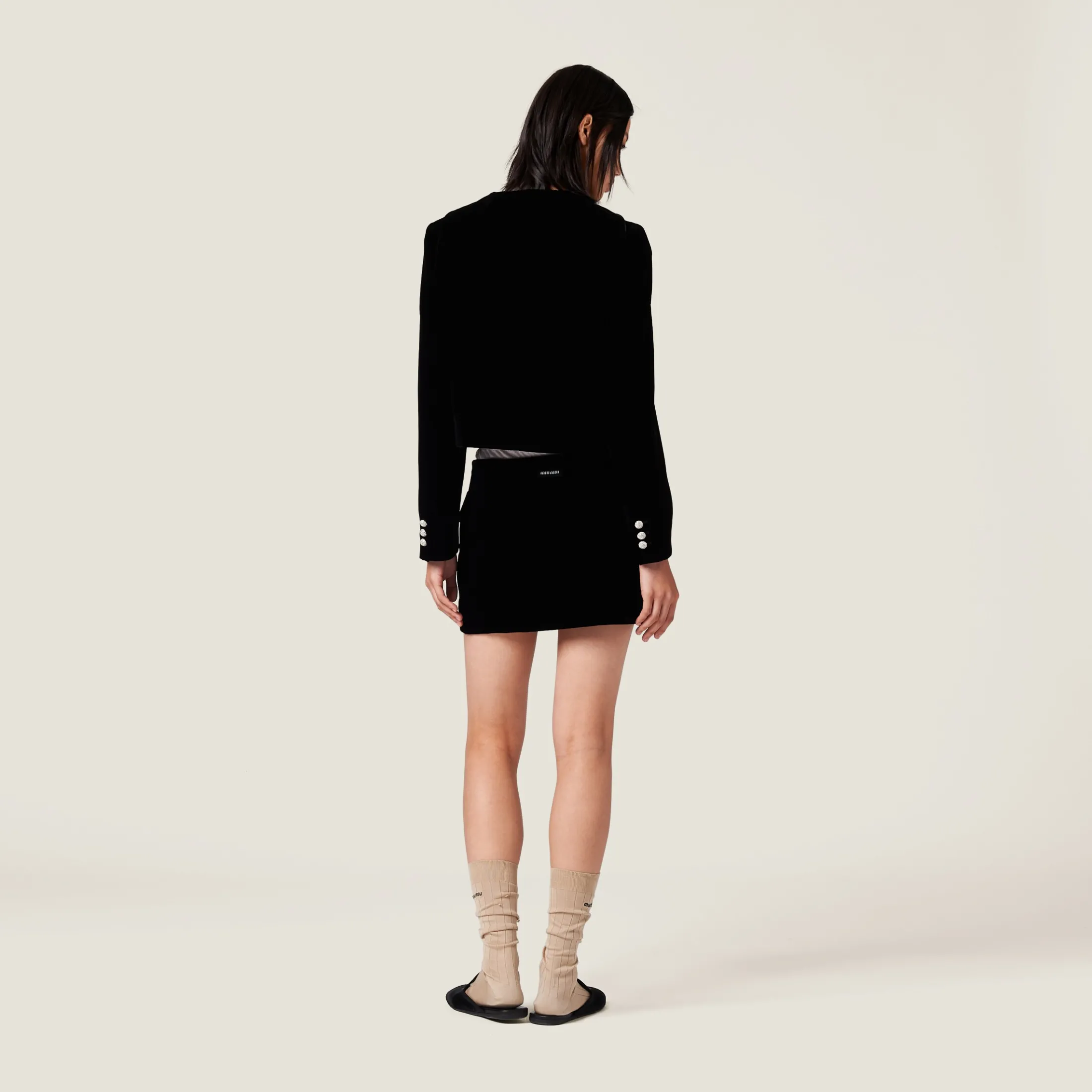Black Velvet Miniskirt | Miu Miu
