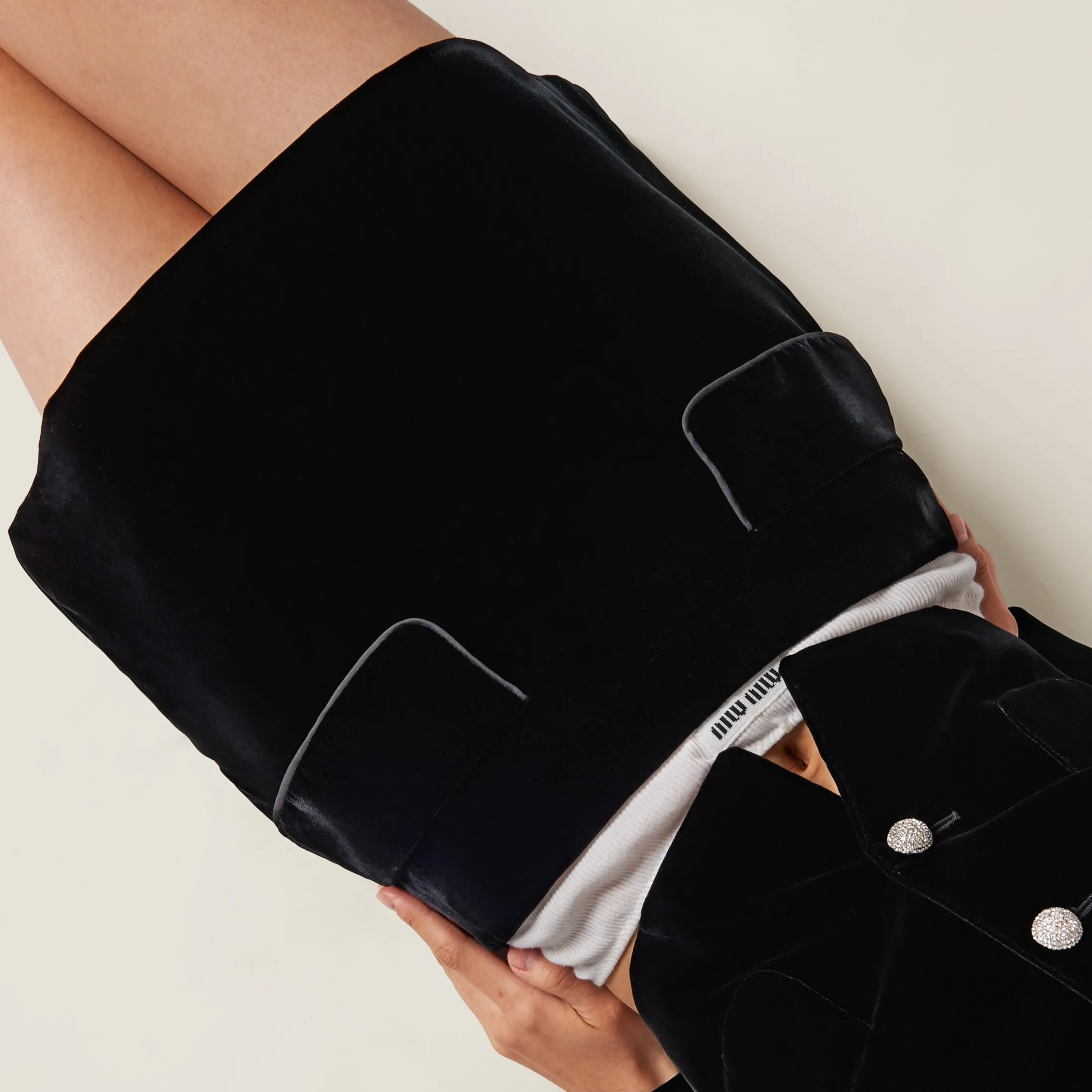 Black Velvet Miniskirt | Miu Miu