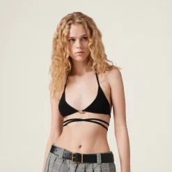 Black Viscose Bra | Miu Miu