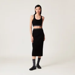 Black Viscose Skirt | Miu Miu